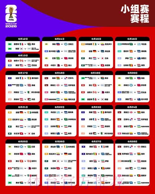 世界杯完整赛程详细 世界杯完整赛程详细